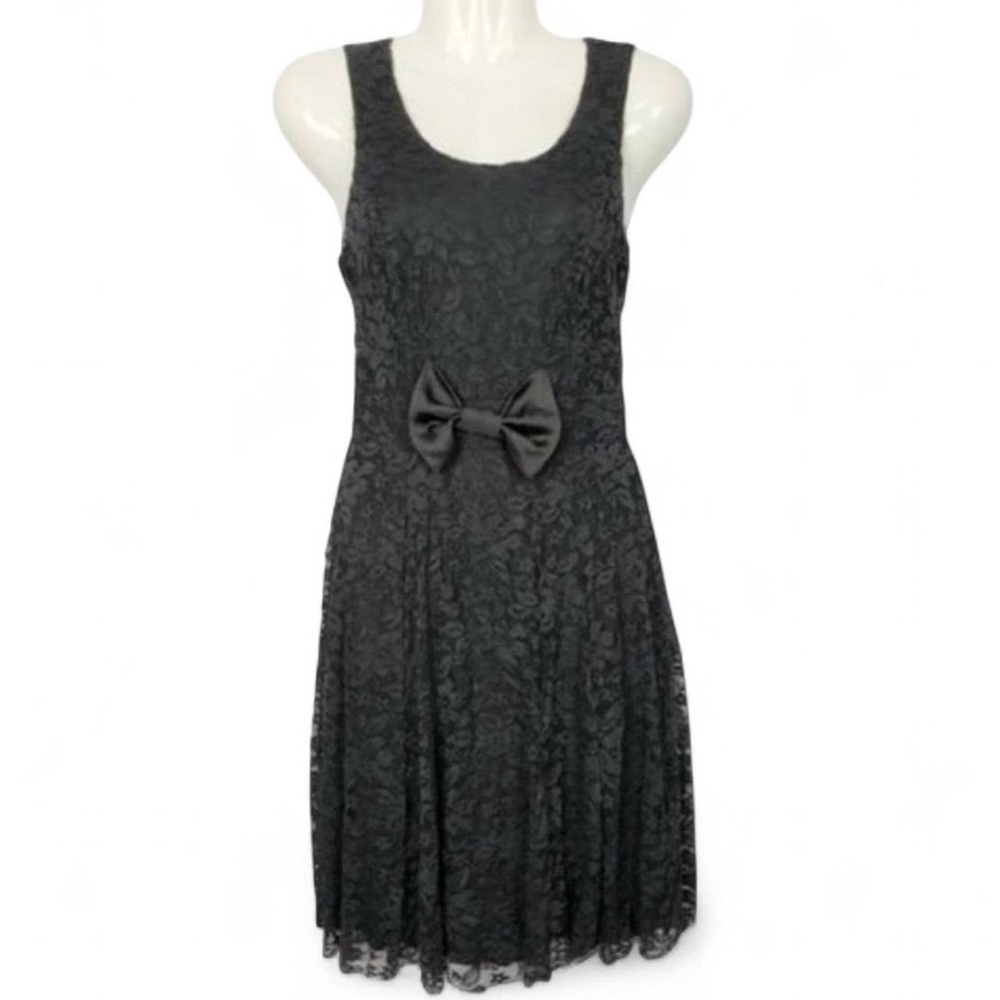NWT Monteau Los Angeles Black Lace Dress with Bow